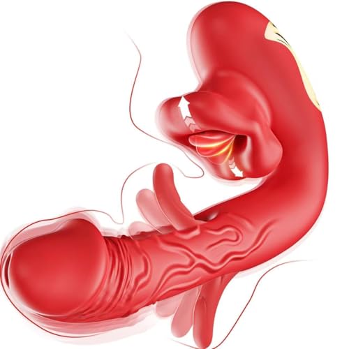 Dildo Vibrator Sex Spielzeug für die Frau, G Punkt Vibratoren mit Klitorisstimulation für Frauen mit 5 Zungenlecken 7 VibrationModi 7 Schlagmodi, Vibratorensets für Frauen Klitoris Stimulator für Sie
