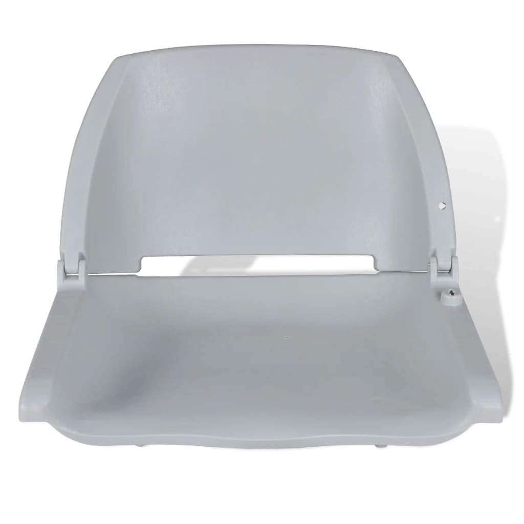 Bootssitze 2 Stk klappbare Rückenlehne ohne Kissen aus Kunststoff 41x51x48 cm grau für Segelboot Yacht Jolle Katamaran mit Befestigung für Deck und Kajüte