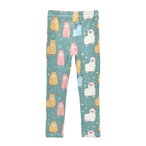 Colorful Cute Alpacas A Girls Leggings Athletic Pants Tights Stretch Bottom2