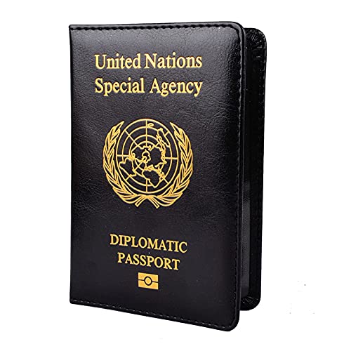 Leather United Nations Diplomatic Passport Cover Travel Document Protective Case ID Card Holder for Men and Women Special Agency (Color : United Nations)