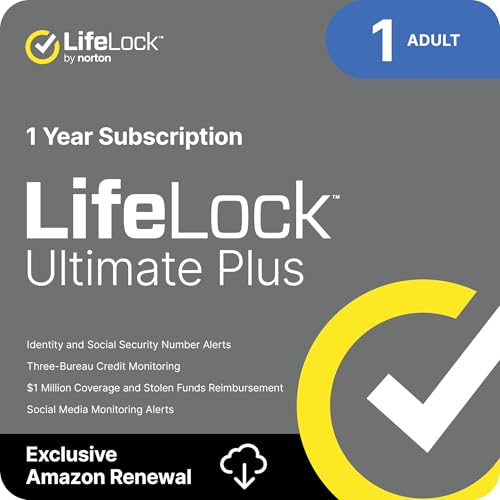 LifeLock Ultimate Plus Identity Theft Protection, Individual Plan, 1 Year Subscription, Activation Required [Subscription]