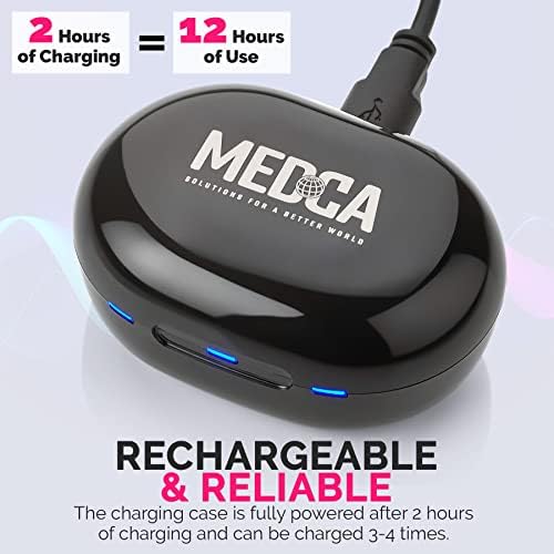Digital - Next Generation in The Personal Device w/Noise Reduction - Rechargeable ITE 2 Piece Set, Portable Charging Case Assist for Adults and Seniors, Black