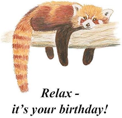 Red Panda Birthday Card with optional customisation