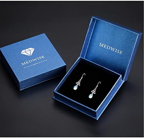 Moonstone Earrings for Women 925 Sterling Silver Celtic Knot Dangle Earrings Moonstone Leverback Drop Earrings Celtic Jewelry Gifts for Women Girls