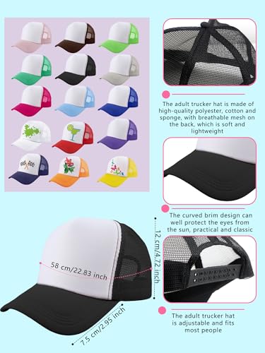 Image of 30 Pack Adult Sublimation Trucker Caps Bulk DIY Printing Baseball Hat Mesh Trucker Hat for Men Women Summer