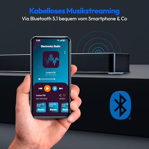 MEDION P61155 2.0 Soundbar mit Bluetooth (inkl. Fernbedienung, Touch-Steuerung, HDMI (ARC), AUX, optischer Eingang, 2 x 30 W RMS)