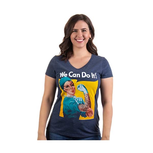 Medical-Rosie-Tattoo-Doctor-Nurse-Medicine-Cool-Feminist-V-Neck-T-Shirt-Women Medical Rosie | Tattoo Doctor Nurse Medicine Cool Feminist V-Neck T-Shirt Women-(Vneck,M) Vintage Navy