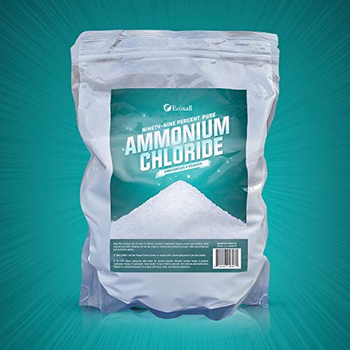 Ecoxall Chemicals - Number 1-99.9-Percent Ammonium Chloride Powder - Anhydrous 2 Pounds - Multiple Uses - Highly Effective for use in Wood Burning, Pyrotechnics, Veterinary, and Laboratories