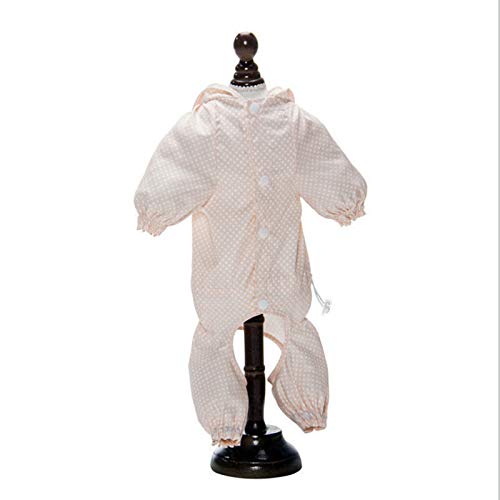 Yurika 犬 レインコート 小型犬 中型犬 おしゃれ 犬服 カッパ 雨具 可愛い レインウエア 犬猫用 犬雨 散歩 防水服 軽量 防風 花粉対策 着せやすい レインコートジャケット 梅雨対策 ペット雨服 (2XL:40*52*35cm,ピンクドット)
