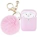 Airpods Case - Filoto Airpods Silicone Cute Glittery Case Cover with Keychain/Strap for Apple Airpod (Pink)