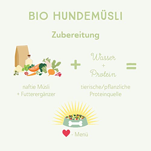 naftie Bio Hundeflocken Hundemüsli Vital mit Gemüse - Flocken-Mix für Hunde mit Hirseflocken Kokosflocken Karottenflocken - glutenfrei - vegan - 1kg