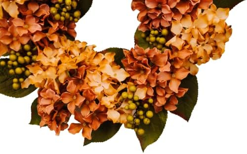 Neon Tulip Hydrangea Wreath  Spring Door Wreath for Indoors and Outdoors  Large 45cm Fabric Spring Wreath with Berry Decorations  All Year Round Door Décor  Flower Wreath Gift
