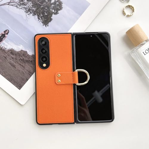 Housse Samsung Galaxy Z Fold 3 orange idéale pour travailler en déplacement avec support vidéo