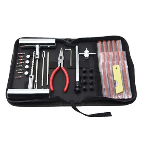 Accesorios, Tools 46 piezas Estuche De Lujo De Reparación Emergencia Llantas, kit de parches de neumáticos con conectores, neumáticos y conectores, kit de parches para coche