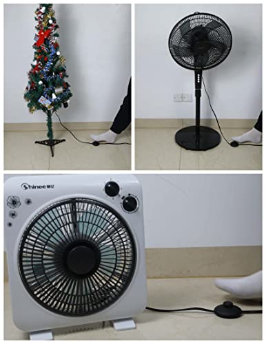 Image of 13.1ft /4m On /Off Extension Cord Foot Switch Pedal, Switch in Middle of Cord, 2-Prong Polarized Plug and Plug in Outlet AWG18 250VAC Step Switch Floor Lamp Christmas Tree Light Push Button