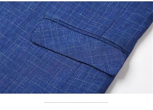 Men Checkered Non-Iron Jackets for Light Business Blazer Slim Fit Asian Suit2