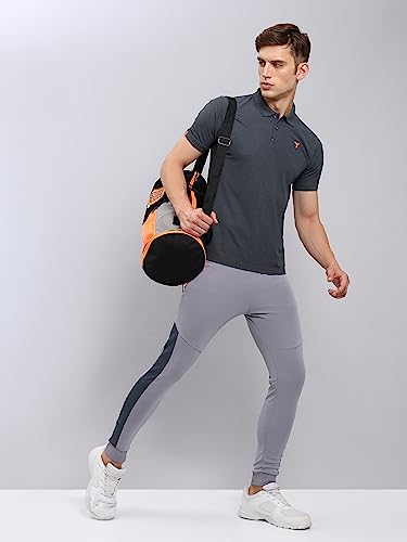 Image of TECHNOSPORT Men's Polyester Slim Fit Self-Design Short Sleeve Polo Matpiq T-Shirt with Anti Microbial, Techno Dry for Regular and Casual Use