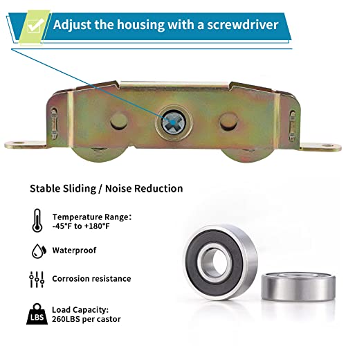 image for Skelang 2 Pcs Sliding Patio Door Roller Assembly with 1-1/4 Inch Diame