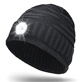 Geschenke für Männer Mütze mit LED Licht - Männer Papa Geschenke Weihnachten LED Mütze 3 Licht Modi, Kreative Geschenke für Radfahrer Angeln Läufer, Geburtstag Geschenkideen, Schwarz, Einheitsgröße
