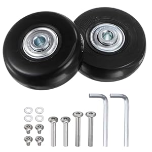 sourcing map 2 Stück Kofferrollen Ersatzrollen 50x18mm PU-Lagerrollen für Trolleytaschen, Titan Koffer und Suitcase