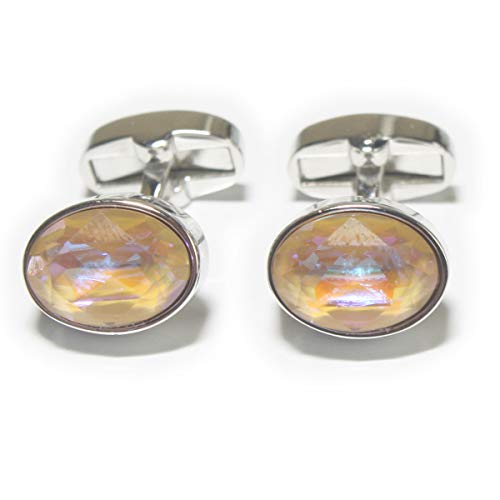 鎌倉カフス工房 カプチーノスワロフスキーカフスボタン cc002-b-51