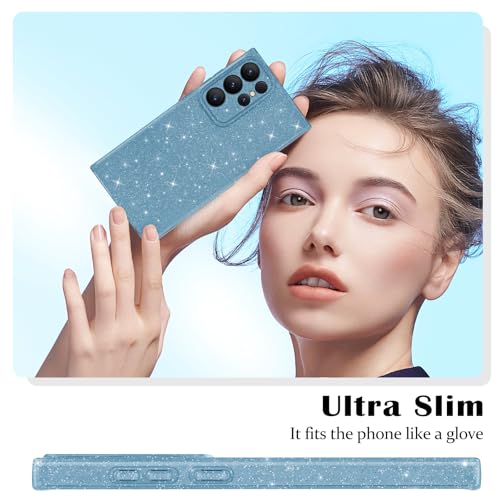 Newseego for Samsung Galaxy S22 Ultra 5G Case, Cute Luxury Sparkle Bling Glitter Case for Women Girls Soft TPU Bumper Anti-Scratch Shockproof Protective Cover for Samsung Galaxy S22 Ultra-Blue - image 2