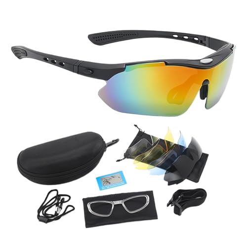 Gafas de sol en ciclismo polarizado: gafas de ciclismo de carretera de gafas deportivas a prueba de viento, gafas de manejo de gafas de montar protectores de gafas de sol de montar para la pesca en bi