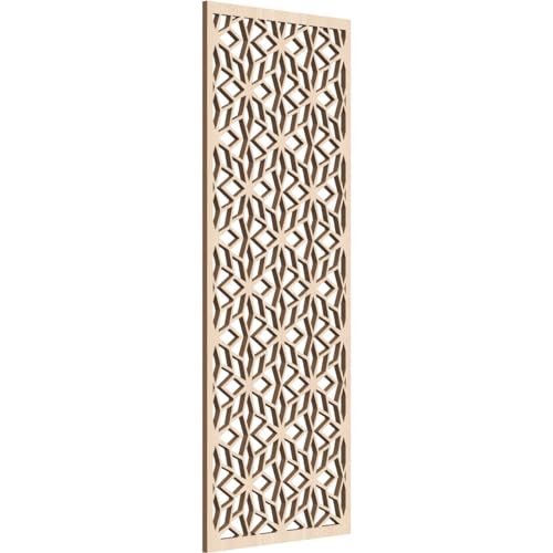 Image of Lake Decorative Pierced Fretwork Wood Wall Panels, 15 3 /8 inchW x 39 3 /8 inchH x 3 /8 inchT, Red Oak
