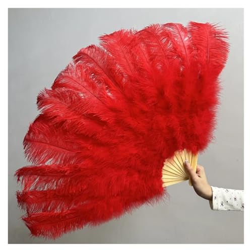 Abanico de plumas grande de 100 cm amarillo para aliviar el calor 7