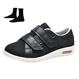 【 EINFACHES AN- & AUSZUSETZEN】- Diabetiker schuhe Die Vorderfußriemen sind dank Hasp-Verschlüssen hochgradig verstellbar, der Einstellbereich ist ideal für Änderungen des Schwellungsgrades.