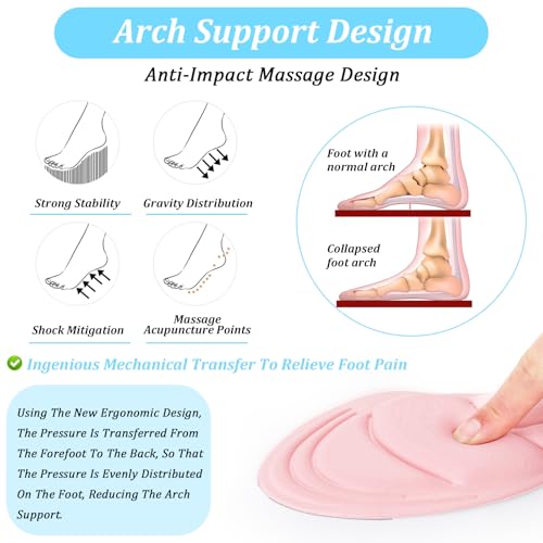 Image of 2 Pairs Memory Foam Insoles High Heel Insoles Breathable Shoe Pads Replacement Shoe Insoles 5D Sponge Barefoot Comfort Insoles, Comfort Foot Cushion for Women Man, Black