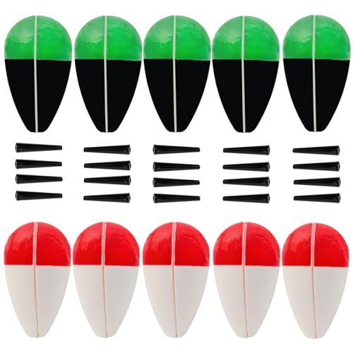 Peg Floats Slotted 10PCS Catfish Fishing Floats Foam Slip Bobbers for Fishing Santee Rig Crappie Panfish Bass Trout 2in