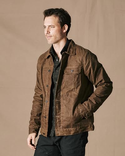 Image of Huckberry Flint and Tinder Men's Flannel-Lined Waxed Trucker Jacket