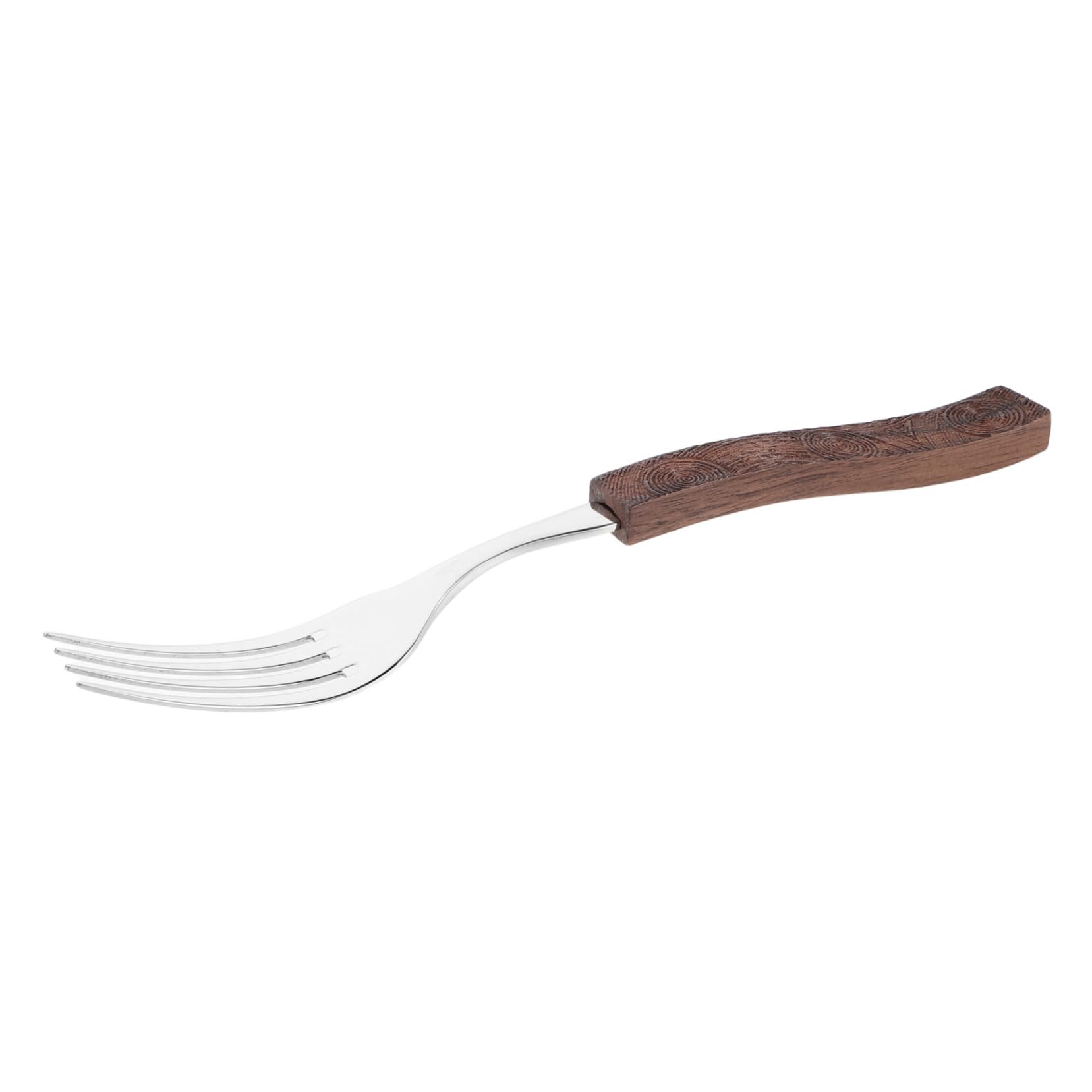 FUNOMOCYA Fork Camping Cutlery Rustic Wooden Handle Cutlery Wooden Handle Tableware Metal Silverware Light Brown Stainless Steel