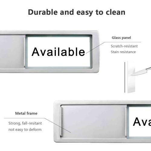 Image of in Use or Available Sign,Vacant Occupied Sign for Home Office Hotles Hospital Restroom, Vacant Occupied Slider Door Indicator Tells Whether Room in Use or Available, 7'' x 2'' -Black&White