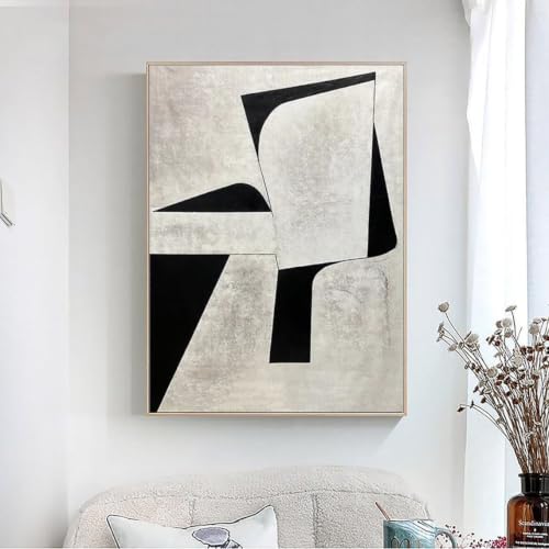 Cuadro abstracto en blanco y negro DFZEWKI de 50x70cm para decoracion de salon moderno