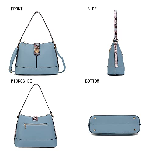 Mkf Collection Shoulder Bag For Women, Vegan Leather And Faux Snake Trim, Fashion Hobo Handbag Messenger Purse #TOP4