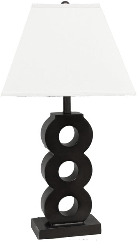 ORE International 8306 Three Ring Table Lamp , Black
