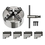 Mermajestic 4-Backen-Drehfutter, Backenfutter Drechselfutter 125mm, selbstzentrierendes Spannfutter, 0,07 mm Zentriergenauigkeit, 2.5-110 mm Spannbereich, Innen-/Außenbackensätze, für Drehmaschinen