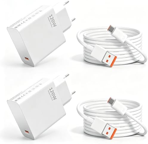 2er Pack 120W USB C Ladegerät Ladekabel für Xiaomi 17T Pro 17 Ultra | 15T Pro, 14TPro, 13T, Redmi 17 Note 15 Pro+, 14 Pro+, 13Pro+, Poco F9 F8 Ultra, X8, M8, C85 Schnellladegerät N