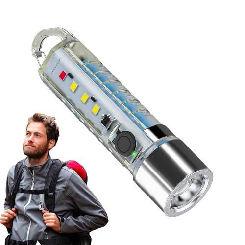 Linterna Pequeña Para Llavero | Luz Portátil Recargable con 6 Modos - Accesorios Led Estables Equipo Camping Para Senderismo Trekking Escalada Al Aire Libre
