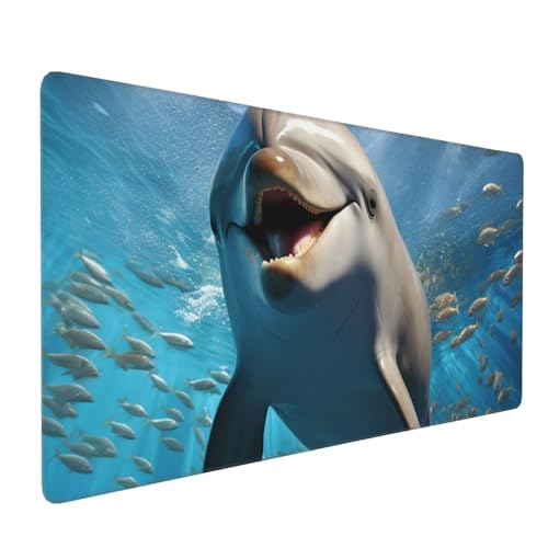 Tapis de souris de jeu dauphin 40x90 cm grand format imperméable pour bureau