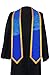 GraduationMall Plain Graduation Honor Stole Classic End Royal Blue With Gold Trim Unisex Adult 72