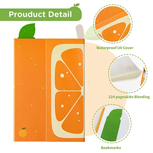 Kisdo Fruit Journal Notebook With Magnetic Flap Closure, Classic Note Book For Writing Sketching Cute Fruit Memo Diary For Kids, Students, Teachers, 224 Pages, 5.3X7.6 Inch(Orange) #TOP3