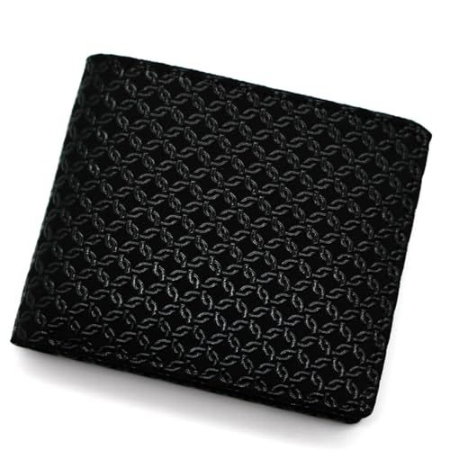 [印傳屋] いんでんや 印伝 二つ折り財布 コインケース 小銭入れ メンズ 鹿革 伝統工芸品 日本製 No.2006 ([1-177] 黒地-黒漆 輪繋ぎ小)のサムネイル