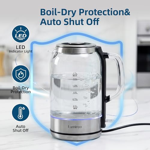 Hervidor eléctrico de vidrio 1.7L con luz LED miniatura 2