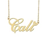 Aoloshow Cali Name Necklace Heart Charm Pendant 18k Gold Plated Stainless Steel Jewelry for Womens Graduation