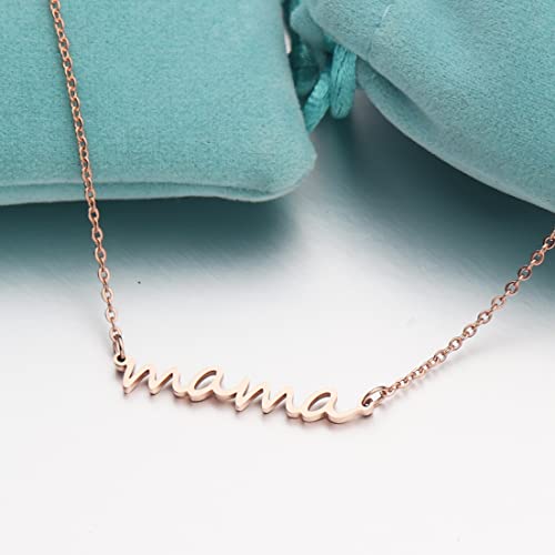 Dainty Mama Mom Letter Necklace Stainless Steel Initial Pendant Mother Necklace Gift for Mom from Daughter Son3