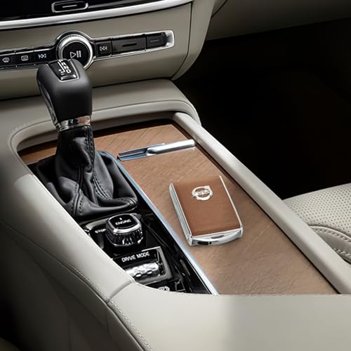 Car Key Case Fob Cover for Volvo XC90, XC60, XC40, S60, S90, V90, Polestar 1, Polestar 2, Top Layer Cow Leather (Brown) by GTWBWRGY - Image 4