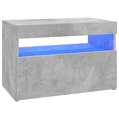 vidaXL Mueble para TV con Luces LED Soporte Mobiliario Aparador Estante Salón Sala de Estar Dormitorio Decoración Gris Hormigón 60x35x40 cm